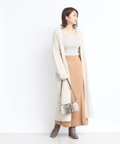 DouDou（ドゥドゥ）の「フォックスロングカーディガン（カーディガン/ボレロ・レディース・ライトグレー/オフホワイト/ミント・FREE）」の18枚目の写真