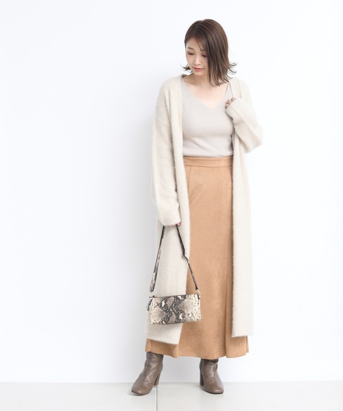 DouDou（ドゥドゥ）の「フォックスロングカーディガン（カーディガン/ボレロ・レディース・ライトグレー/オフホワイト/ミント・FREE）」の19枚目の写真