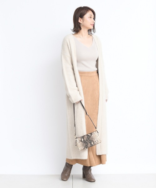 DouDou（ドゥドゥ）の「フォックスロングカーディガン（カーディガン/ボレロ・レディース・ライトグレー/オフホワイト/ミント・FREE）」の20枚目の写真