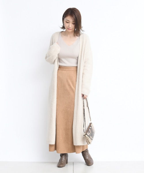 DouDou（ドゥドゥ）の「フォックスロングカーディガン（カーディガン/ボレロ・レディース・ライトグレー/オフホワイト/ミント・FREE）」の22枚目の写真