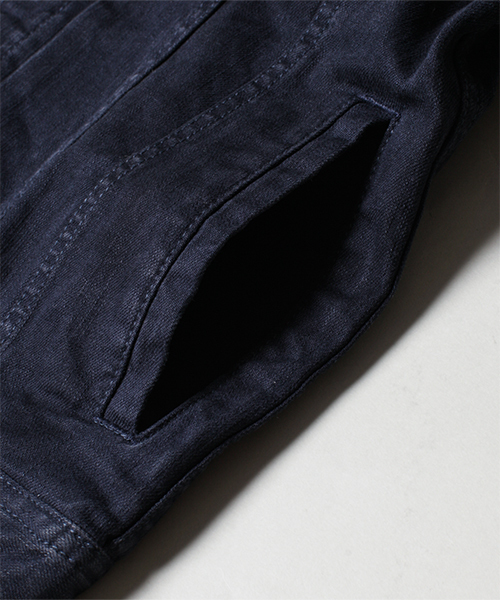 NANO universe（ナノユニバース）の「中白染めスキニーGジャン（デニムジャケット・メンズ・ブラック/ボルドー/ネイビー/ピンク/オリーブ/グレー/ベージュ・X-LARGE/SMALL/MEDIUM/LARGE）」の16枚目の写真