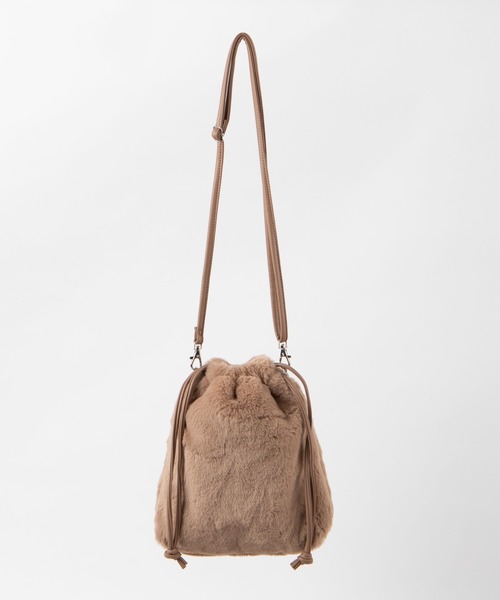 WEGO（ウィゴー）の「WEGO/2wayファー巾着ショルダーバッグ（ショルダーバッグ・レディース・ブラック/ベージュ/ライトパープル/グレー/オフホワイト/その他1・FREE）」の10枚目の写真