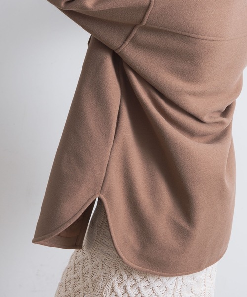 Aunt Marie's（アントマリーズ）の「AUNT MARIE'S 裏キルトメルトンCPOシャツアウター（カバーオール・レディース・ブラック/ベージュ/ブラウン/モカ・FREE）」の17枚目の写真