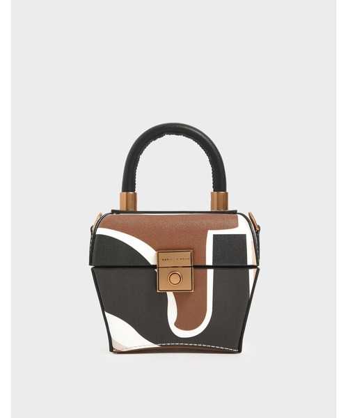 CHARLES & KEITH（チャールズ & キース）の「クロックエフェクト ミニスカルプチャーバッグ / Croc-Effect Mini Sculptural Bag（ハンドバッグ・レディース・ベビーピンク/マルチ/イエロー/ライトアッシュグレー・S）」の4枚目の写真