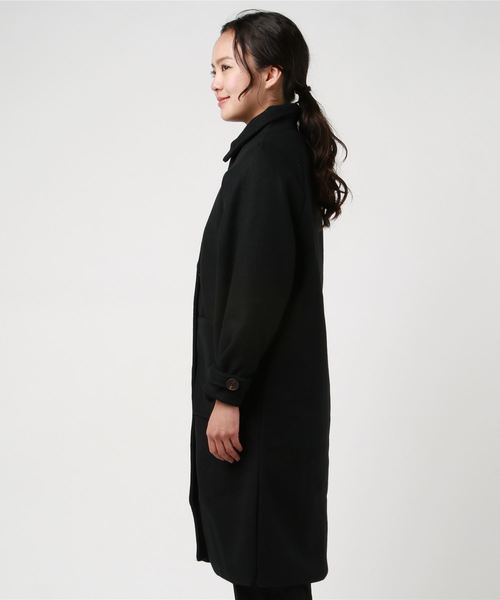 MANGROVE(マングローブ)の「【MANGROVE SELECT】サイドスリット ロングコート(ステンカラーコート・レディース・ブラック/ブルー/ベージュ・MEDIUM/LARGE/X-LARGE)」の4枚目の写真