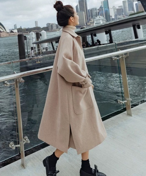 MANGROVE SELECT】サイドスリット ロングコート（ステンカラーコート