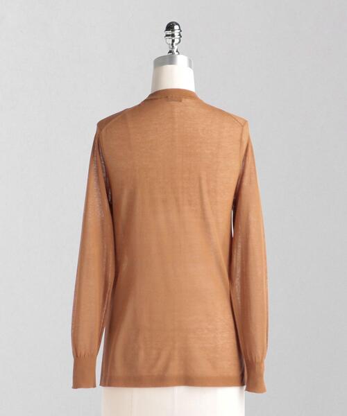 LOEFF（ロエフ）の「＜LOEFF（ロエフ）＞ シア― クルーネック ニット◆（ニット/セーター・レディース・モカ/オフホワイト/ブラック・FREE）」の5枚目の写真