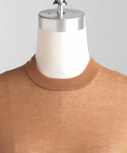 LOEFF（ロエフ）の「＜LOEFF（ロエフ）＞ シア― クルーネック ニット◆（ニット/セーター・レディース・モカ/オフホワイト/ブラック・FREE）」の6枚目の写真