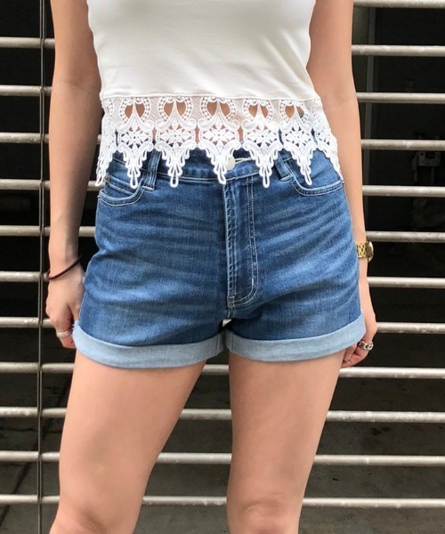 ENVYM（アンビー）の「ロールアップデニムＳＰＴ（デニムパンツ・レディース・ネイビー/ブルー・S/M）」の6枚目の写真