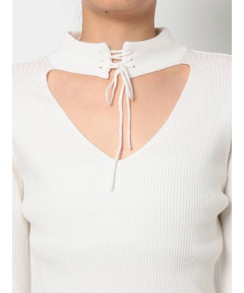 RESEXXY（リゼクシー）の「2WAYチョーカートップス（ニット/セーター・レディース・ブラック/ベージュ/オフホワイト・FREE）」の13枚目の写真