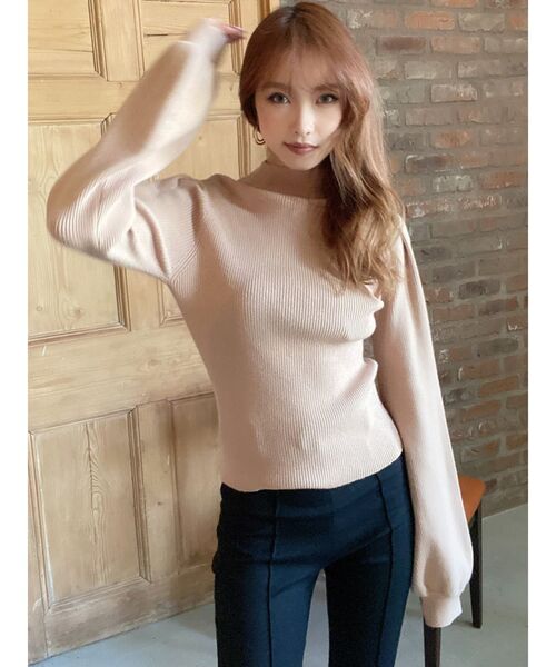 RESEXXY（リゼクシー）の「2WAYチョーカートップス（ニット/セーター・レディース・ブラック/ベージュ/オフホワイト・FREE）」の5枚目の写真