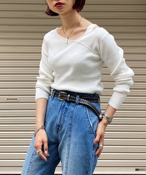 PAGEBOY（ページボーイ）の「スタッズベルト（ベルト・レディース・ブラック/オフホワイト・FREE）」の13枚目の写真