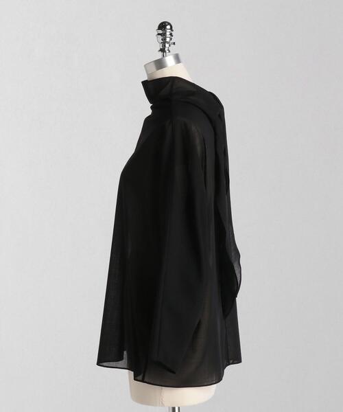 LOEFF（ロエフ）の「＜LOEFF（ロエフ）＞ シア― ハイネック ブラウス（シャツ/ブラウス・レディース・ブラック/オフホワイト・1/0）」の3枚目の写真