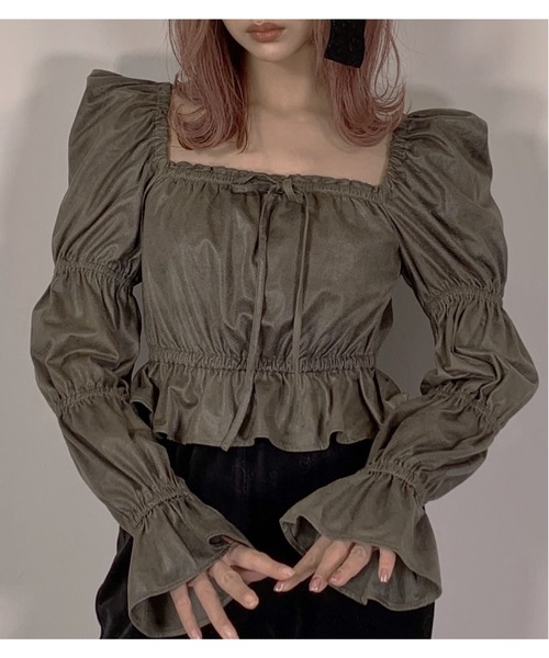 fiction tokyo トップス　グレー 2Wayチュールトップ / 2Way Tulles Top | FICTION TOKYO O