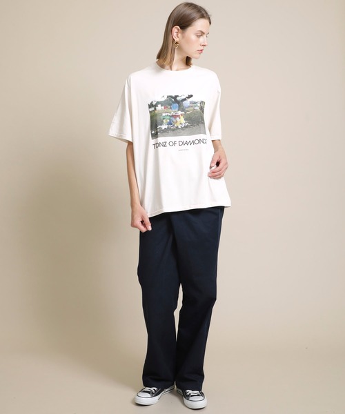 MAISON EUREKA（メゾンエウレカ）の「【MAISON EUREKA(メゾンエウレカ)】TONS OF DIAMONDS S/S（Tシャツ/カットソー・レディース・オフホワイト/ダークグレー・SMALL）」の10枚目の写真