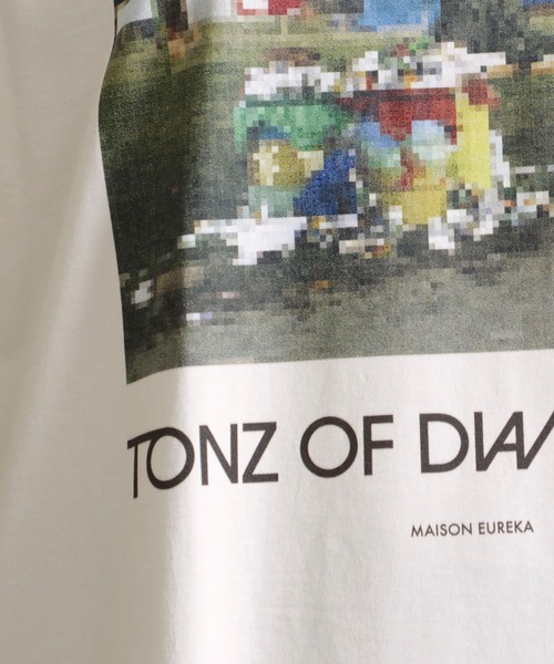 MAISON EUREKA（メゾンエウレカ）の「【MAISON EUREKA(メゾンエウレカ)】TONS OF DIAMONDS S/S（Tシャツ/カットソー・レディース・オフホワイト/ダークグレー・SMALL）」の5枚目の写真