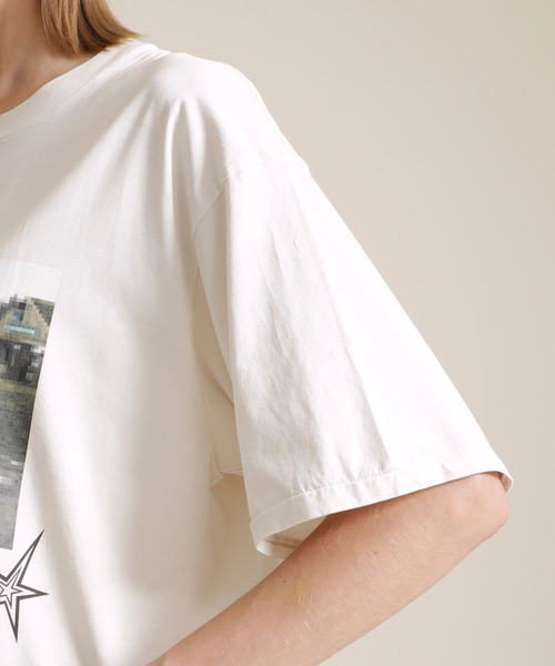 MAISON EUREKA（メゾンエウレカ）の「【MAISON EUREKA(メゾンエウレカ)】TONS OF DIAMONDS S/S（Tシャツ/カットソー・レディース・オフホワイト/ダークグレー・SMALL）」の4枚目の写真