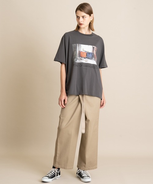 MAISON EUREKA（メゾンエウレカ）の「【MAISON EUREKA(メゾンエウレカ)】TONS OF DIAMONDS S/S（Tシャツ/カットソー・レディース・オフホワイト/ダークグレー・SMALL）」の20枚目の写真