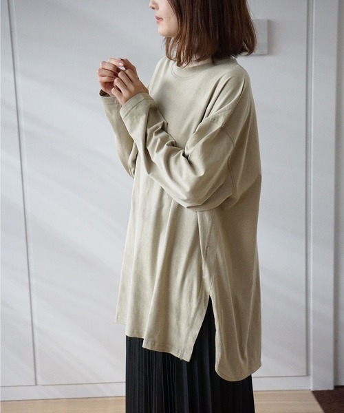 GeeRA(ジーラ)の「配色ステッチチュニック(Tシャツ/カットソー・レディース・ライトカーキ/グレー/ブラック・MEDIUM)」の11枚目の写真