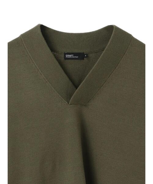 CRAFT STANDARD BOUTIQUE(クラフトスタンダードブティック)の「アーミーネックニットプルオーバー●*(ニット/セーター・メンズ・ネイビー/オリーブ/アイボリー/杢グレー・LL/M/L)」の6枚目の写真