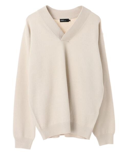 CRAFT STANDARD BOUTIQUE(クラフトスタンダードブティック)の「アーミーネックニットプルオーバー●*(ニット/セーター・メンズ・ネイビー/オリーブ/アイボリー/杢グレー・LL/M/L)」の13枚目の写真