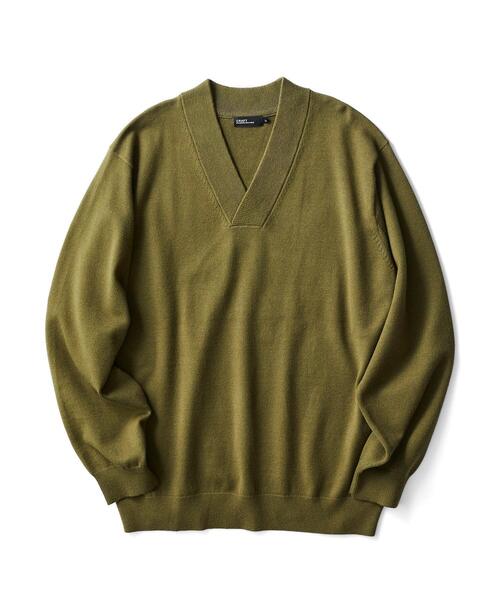 CRAFT STANDARD BOUTIQUE(クラフトスタンダードブティック)の「アーミーネックニットプルオーバー●*(ニット/セーター・メンズ・ネイビー/オリーブ/アイボリー/杢グレー・LL/M/L)」の15枚目の写真