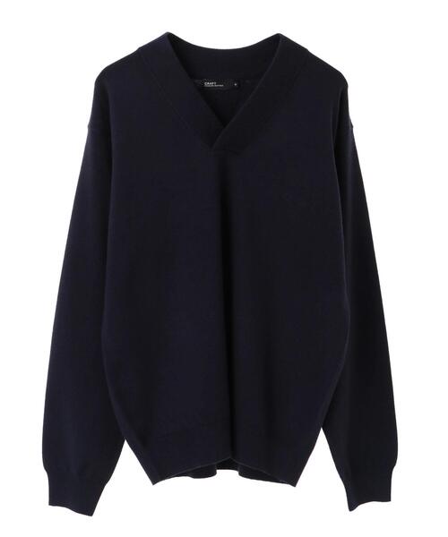 CRAFT STANDARD BOUTIQUE(クラフトスタンダードブティック)の「アーミーネックニットプルオーバー●*(ニット/セーター・メンズ・ネイビー/オリーブ/アイボリー/杢グレー・LL/M/L)」の4枚目の写真