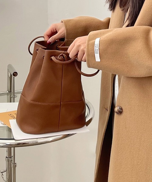 shopnikoniko（ショップニコニコ）の「巾着ショルダーバッグ 巾着型（ショルダーバッグ・レディース・ベージュ/ブラック/ブラウン/ホワイト/ワイン・フリー）」の8枚目の写真