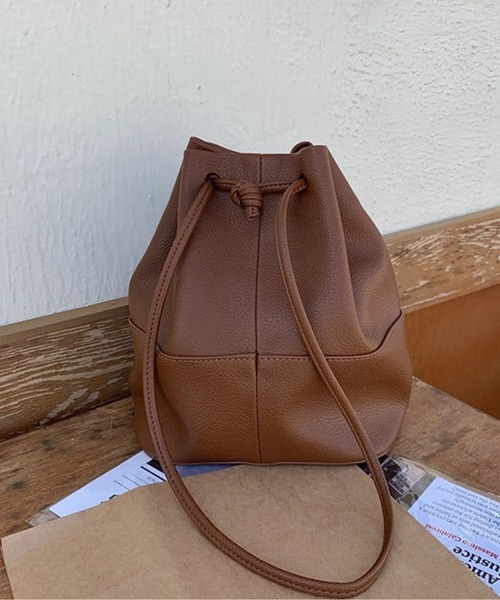 shopnikoniko（ショップニコニコ）の「巾着ショルダーバッグ 巾着型（ショルダーバッグ・レディース・ベージュ/ブラック/ブラウン/ホワイト/ワイン・フリー）」の14枚目の写真