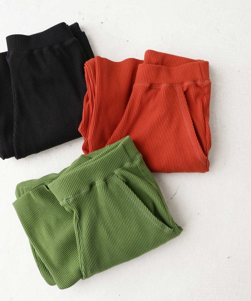 antiqua(アンティカ)の「セルフカット可!ワイドリブパンツ(その他パンツ・レディース・ブラック/グレイッシュベージュ/カーキ/グリーン/アイボリー/オレンジ/ネイビー/ピンク系その他/マスタード/ラベンダー/ダークグリーン/パープル/ライトグレー/サックスブルー・FREE)」の22枚目の写真