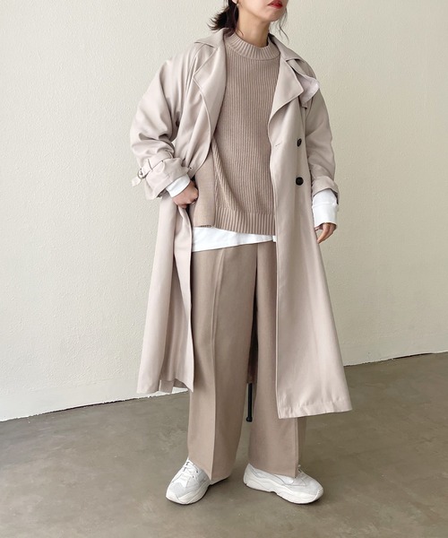 Shelly island(シェリーアイランド)の「サイドスリットロングトレンチコート【Shelly island】(トレンチコート・レディース・ベージュ・M)」の10枚目の写真