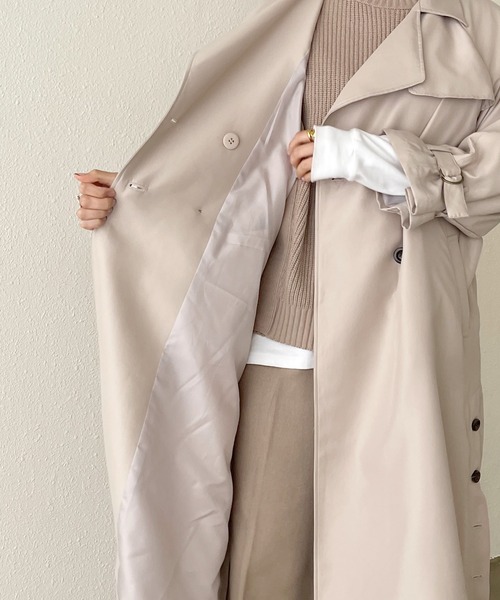 Shelly island(シェリーアイランド)の「サイドスリットロングトレンチコート【Shelly island】(トレンチコート・レディース・ベージュ・M)」の13枚目の写真
