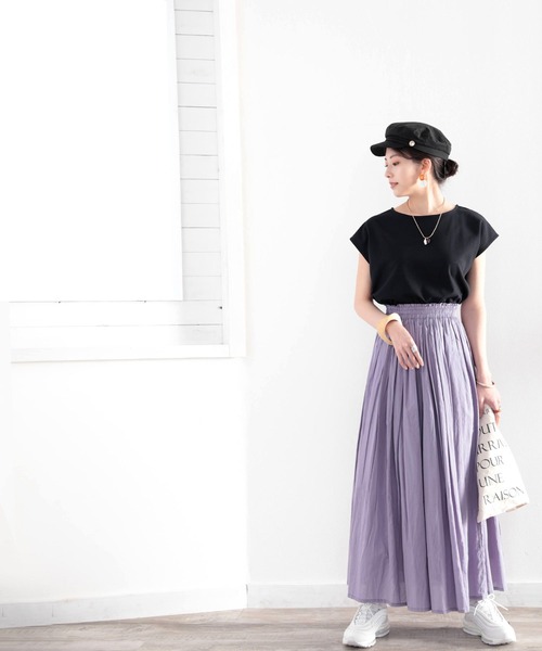 classicalelf（クラシカルエルフ）の「綿100％、さらり滑らか。シンプルフレンチトップス（Tシャツ/カットソー・レディース・ホワイト/ブラック/ベージュ/ブラウン/モカ・MEDIUM/LARGE/X-LARGE）」の13枚目の写真