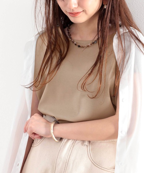 classicalelf（クラシカルエルフ）の「綿100％、さらり滑らか。シンプルフレンチトップス（Tシャツ/カットソー・レディース・ホワイト/ブラック/ベージュ/ブラウン/モカ・MEDIUM/LARGE/X-LARGE）」の11枚目の写真