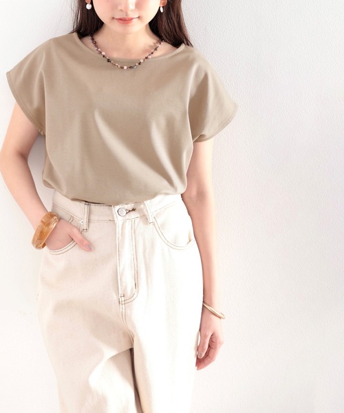 classicalelf（クラシカルエルフ）の「綿100％、さらり滑らか。シンプルフレンチトップス（Tシャツ/カットソー・レディース・ホワイト/ブラック/ベージュ/ブラウン/モカ・MEDIUM/LARGE/X-LARGE）」の16枚目の写真