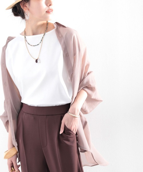 classicalelf（クラシカルエルフ）の「綿100％、さらり滑らか。シンプルフレンチトップス（Tシャツ/カットソー・レディース・ホワイト/ブラック/ベージュ/ブラウン/モカ・MEDIUM/LARGE/X-LARGE）」の18枚目の写真