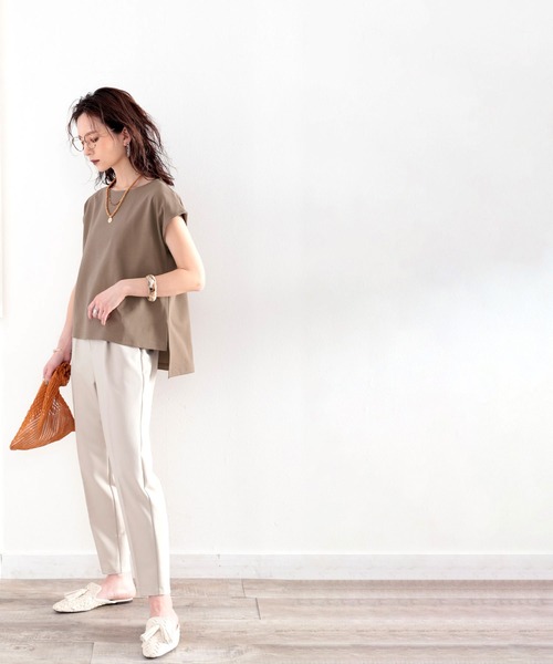 classicalelf（クラシカルエルフ）の「綿100％、さらり滑らか。シンプルフレンチトップス（Tシャツ/カットソー・レディース・ホワイト/ブラック/ベージュ/ブラウン/モカ・MEDIUM/LARGE/X-LARGE）」の20枚目の写真