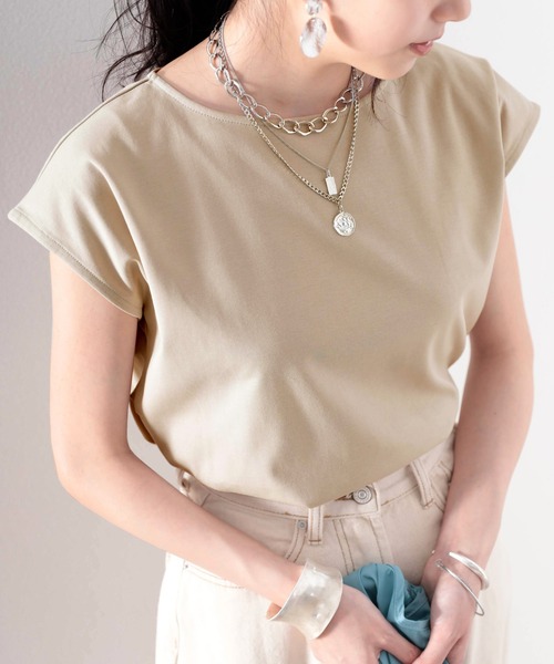 classicalelf（クラシカルエルフ）の「綿100％、さらり滑らか。シンプルフレンチトップス（Tシャツ/カットソー・レディース・ホワイト/ブラック/ベージュ/ブラウン/モカ・MEDIUM/LARGE/X-LARGE）」の15枚目の写真