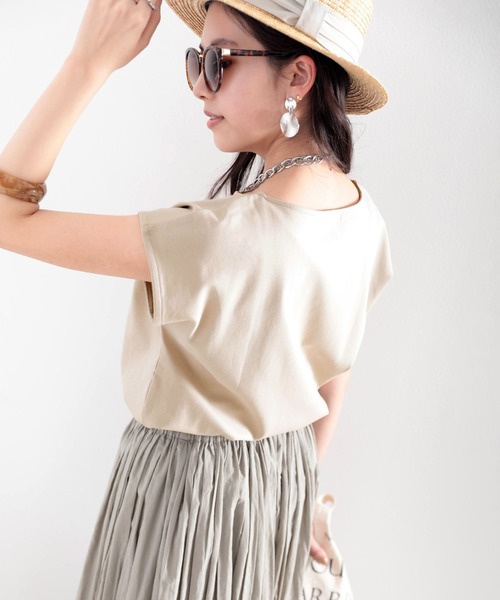 classicalelf（クラシカルエルフ）の「綿100％、さらり滑らか。シンプルフレンチトップス（Tシャツ/カットソー・レディース・ホワイト/ブラック/ベージュ/ブラウン/モカ・MEDIUM/LARGE/X-LARGE）」の17枚目の写真