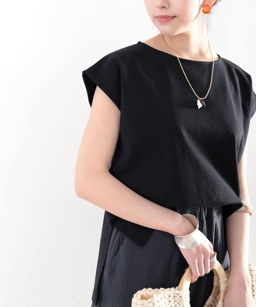 classicalelf（クラシカルエルフ）の「綿100％、さらり滑らか。シンプルフレンチトップス（Tシャツ/カットソー・レディース・ホワイト/ブラック/ベージュ/ブラウン/モカ・MEDIUM/LARGE/X-LARGE）」の8枚目の写真