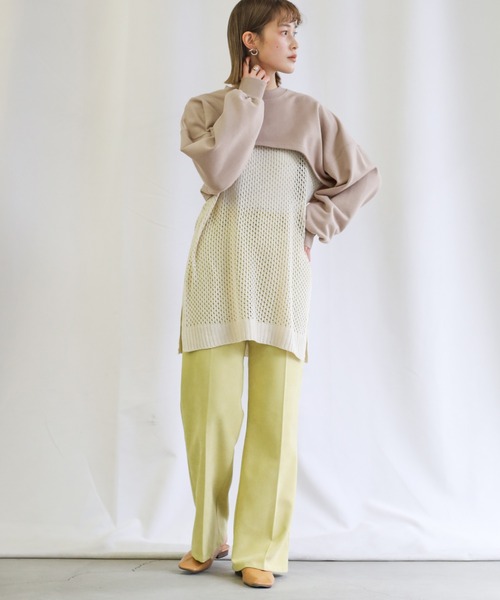 select MOCA（セレクトモカ）の「2021 SS ショートデザインプルオーバー（Tシャツ/カットソー・レディース・ブラック/グリーン/グレイッシュベージュ・FREE）」の6枚目の写真