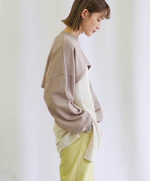 select MOCA（セレクトモカ）の「2021 SS ショートデザインプルオーバー（Tシャツ/カットソー・レディース・ブラック/グリーン/グレイッシュベージュ・FREE）」の10枚目の写真