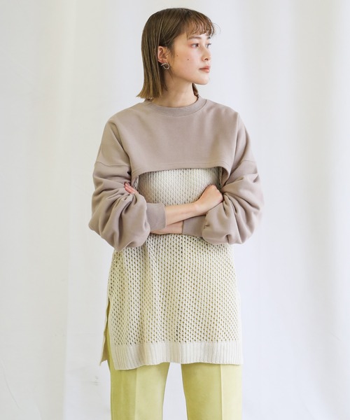 select MOCA（セレクトモカ）の「2021 SS ショートデザインプルオーバー（Tシャツ/カットソー・レディース・ブラック/グリーン/グレイッシュベージュ・FREE）」の9枚目の写真