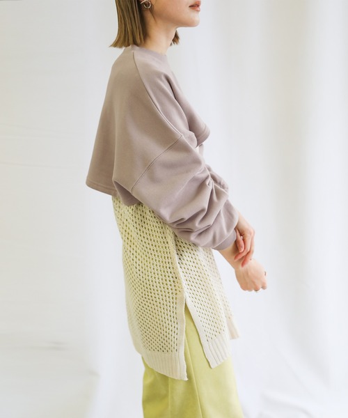 select MOCA（セレクトモカ）の「2021 SS ショートデザインプルオーバー（Tシャツ/カットソー・レディース・ブラック/グリーン/グレイッシュベージュ・FREE）」の11枚目の写真