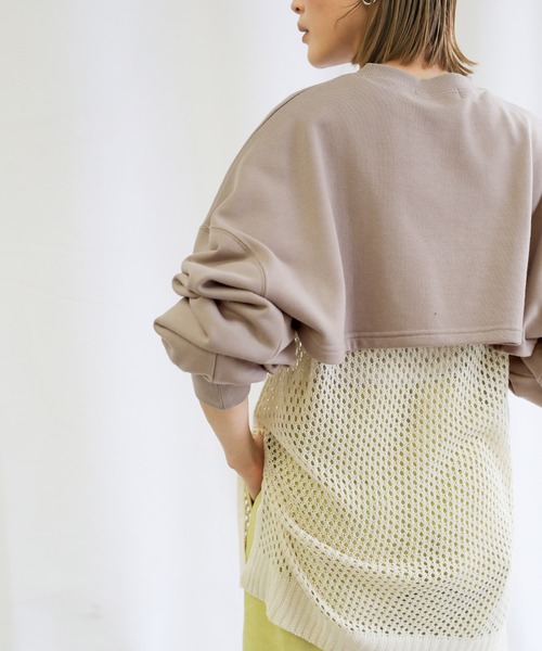 select MOCA（セレクトモカ）の「2021 SS ショートデザインプルオーバー（Tシャツ/カットソー・レディース・ブラック/グリーン/グレイッシュベージュ・FREE）」の12枚目の写真