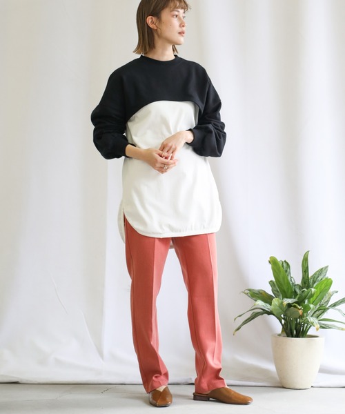 select MOCA（セレクトモカ）の「2021 SS ショートデザインプルオーバー（Tシャツ/カットソー・レディース・ブラック/グリーン/グレイッシュベージュ・FREE）」の7枚目の写真