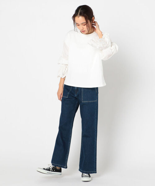 fredy repit(フレディレピ)の「レースボリューム袖プルオーバーカットソー(Tシャツ/カットソー・レディース・オフホワイト/ミント・38)」の10枚目の写真