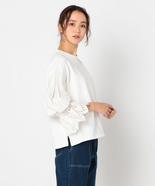fredy repit(フレディレピ)の「レースボリューム袖プルオーバーカットソー(Tシャツ/カットソー・レディース・オフホワイト/ミント・38)」の9枚目の写真