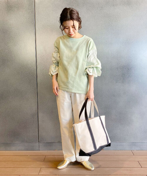 fredy repit(フレディレピ)の「レースボリューム袖プルオーバーカットソー(Tシャツ/カットソー・レディース・オフホワイト/ミント・38)」の20枚目の写真