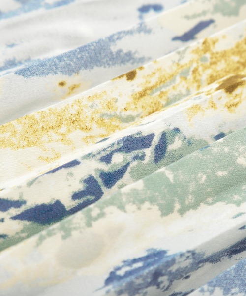 EMMA（EMMA CLOTHES）（エマ）の「【EMMA】ジョーゼット水彩柄プリントプリーツスカート（スカート・レディース・ベージュ/ブルー/グリーン/パープル/グリーン系その他/ブルー系その他・FREE）」の11枚目の写真